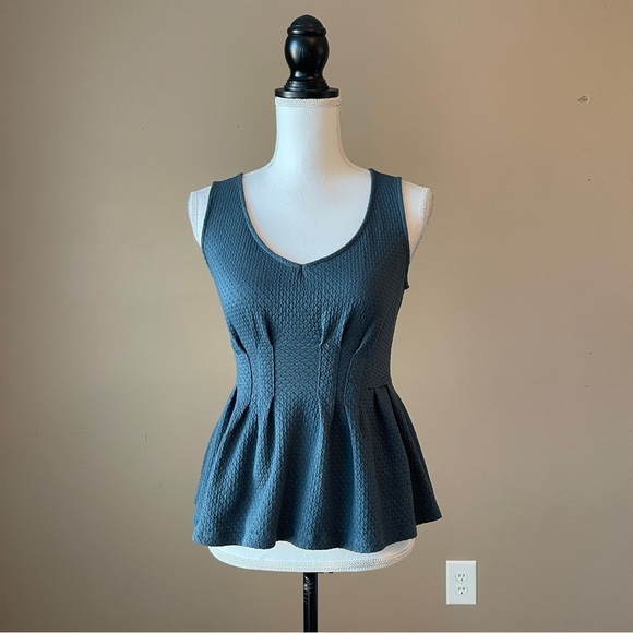 DELETTA | Teal Sleeveless Peplum Blouse Sz XS - Picture 2 of 7